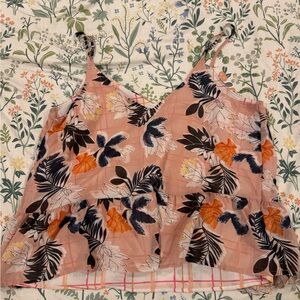 A New Day Pink Floral Tiered Camisole Top – Size L